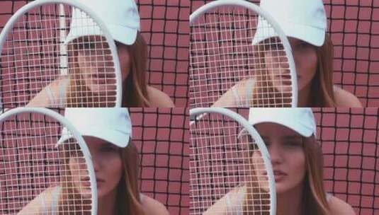 拿着网球拍的女孩高清在线视频素材下载