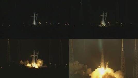 夜间火箭发射倒计时高清在线视频素材下载
