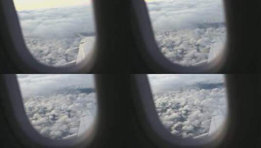 飞机靠窗座位的窗外景色高清在线视频素材下载
