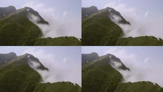 无人机拍摄大雾天的山景高清在线视频素材下载