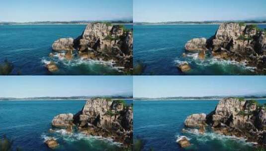 航拍壮观的海崖景观高清在线视频素材下载