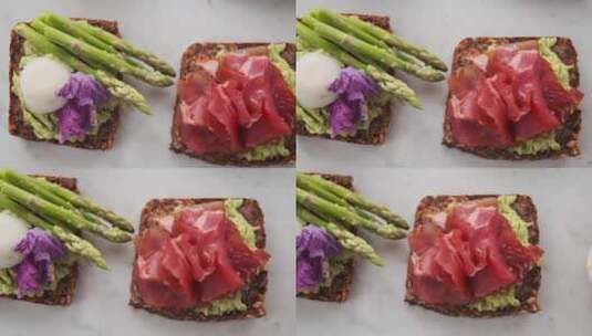 健康蔬菜三明治高清在线视频素材下载