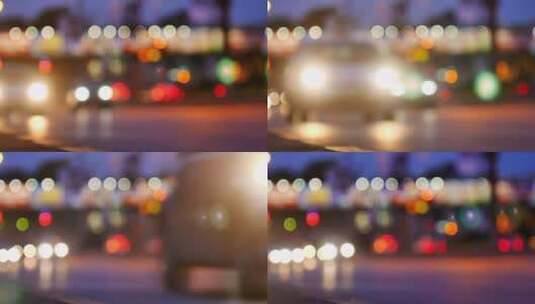 夜晚道路上的行车灯高清在线视频素材下载
