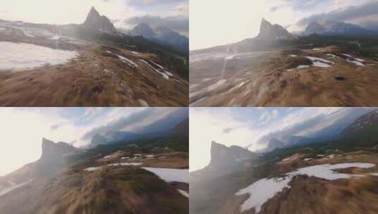 无人机拍摄的山顶高清在线视频素材下载