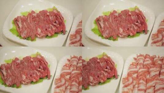 老北京涮肉羊肉片肥牛片 (9)高清在线视频素材下载