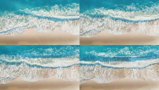 海浪拍打沙滩清新背景视频素材高清在线视频素材下载