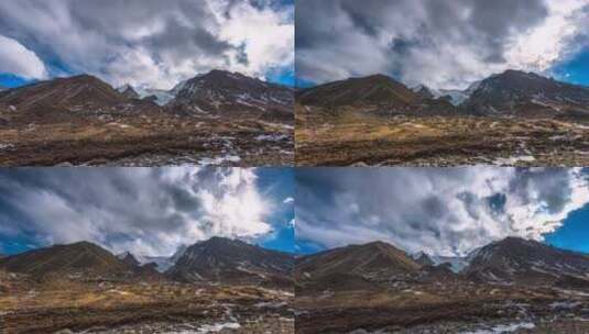 西藏雪山风光延时高清在线视频素材下载