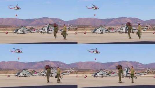 直升机飞过山野高清在线视频素材下载