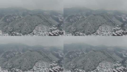 航拍山川丘陵冬天雪景高清在线视频素材下载