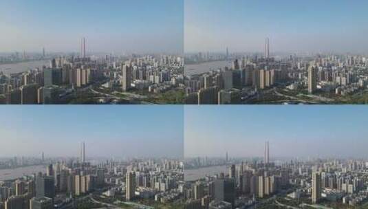 武汉城市风光地标建筑航拍高清在线视频素材下载
