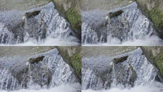清澈的溪流水源慢镜头高清在线视频素材下载