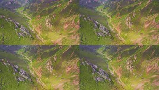 中国大西北甘肃省高山草原自然风景航拍高清在线视频素材下载