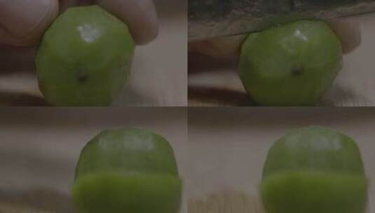 软枣猕猴桃切开特写LOG视频素材高清在线视频素材下载