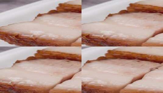 脆皮五花肉美食4k视频滑轨平移高清在线视频素材下载