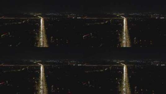 航拍南京拥堵交通夜景高清在线视频素材下载