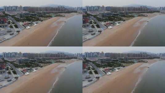 航拍 海滨城市度假沙滩高清在线视频素材下载