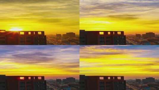 城市黄昏夕阳延时摄影高清在线视频素材下载