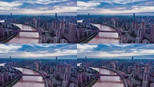 重庆江北区夜景延时高清在线视频素材下载
