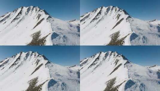 四川夹金山雪山冬日航拍风景高清在线视频素材下载