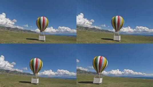草原热气球素材高清在线视频素材下载