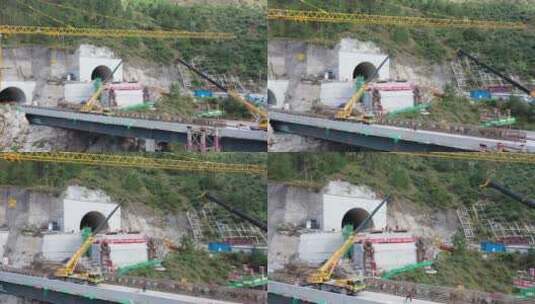 金沙江大桥高速路工程建筑修路建桥隧道高清在线视频素材下载