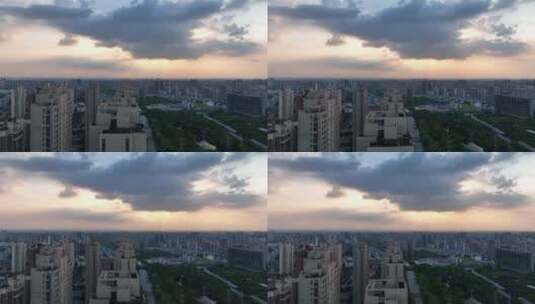 上海晚霞航拍高清在线视频素材下载