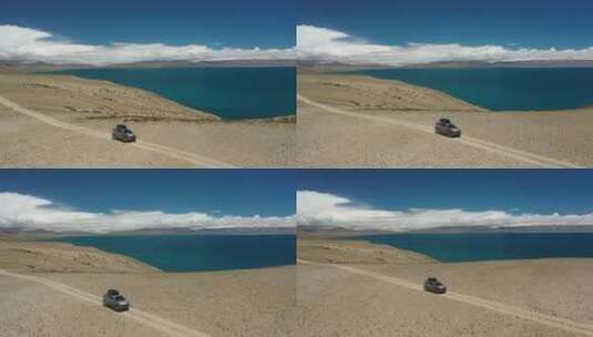 原创 西藏阿里自驾游旅行汽车越野航拍视角高清在线视频素材下载