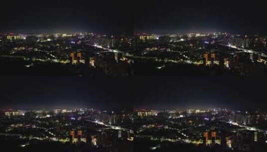 航拍江西抚州城市夜景灯光高清在线视频素材下载