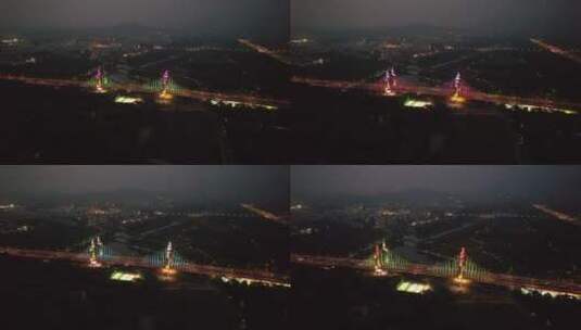 航拍北京昌平南环大桥夜景高清在线视频素材下载