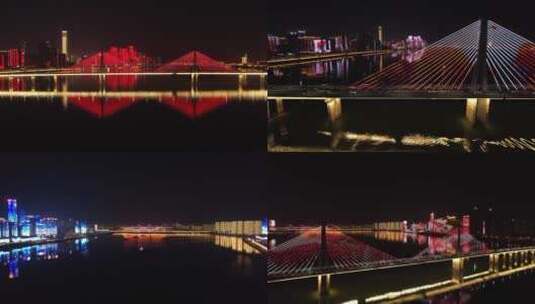 网红长沙夜景城市灯光秀风景宣传片高清在线视频素材下载