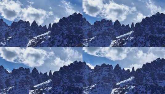 四川西藏雪山长焦纯净航拍高清在线视频素材下载