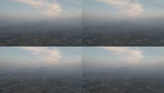晨雾中的乡村高清在线视频素材下载