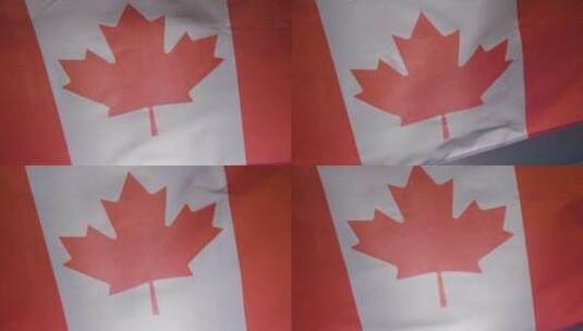 飘扬的加拿大国旗特写高清在线视频素材下载