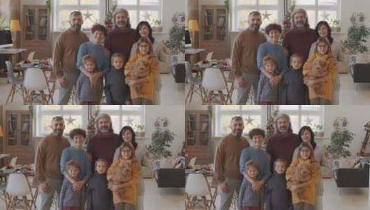 圣诞节看着镜头的一家人高清在线视频素材下载