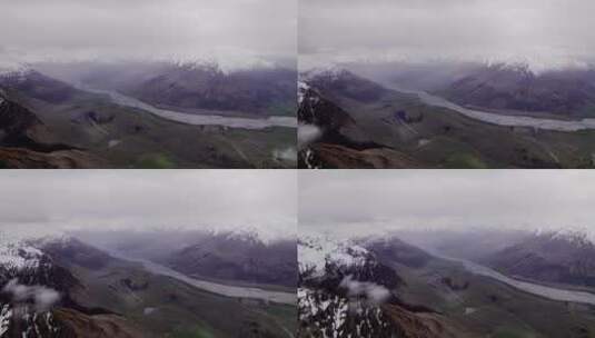 航拍新西兰山脉景观高清在线视频素材下载