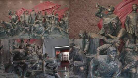 郯城革命斗争纪念馆雕像高清在线视频素材下载
