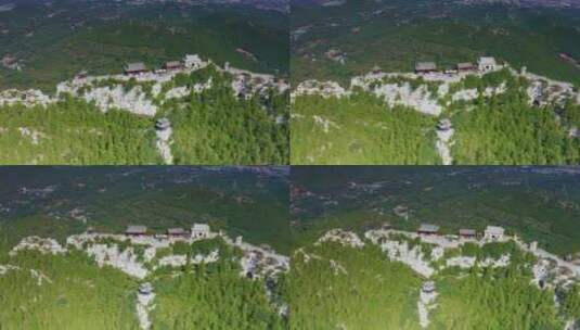 山东省潍坊青州云门山景区航拍高清在线视频素材下载