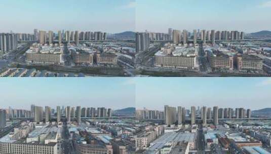 航拍杭州萧山城市风光高清在线视频素材下载