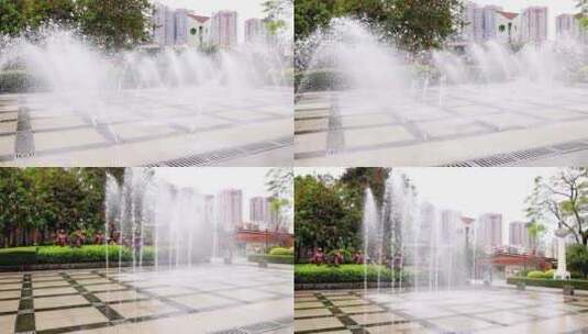 春天东山湖公园喷泉高清在线视频素材下载