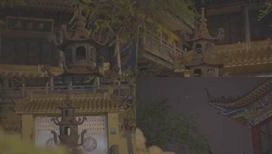 寺庙素材夜晚 4K slog3高清在线视频素材下载