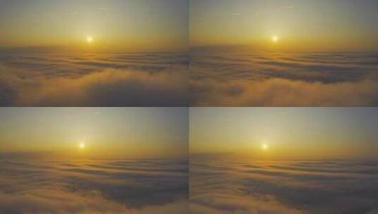 大钦岛海上平流雾落日高清在线视频素材下载