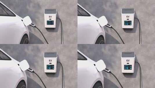 电动汽车充电站高清在线视频素材下载
