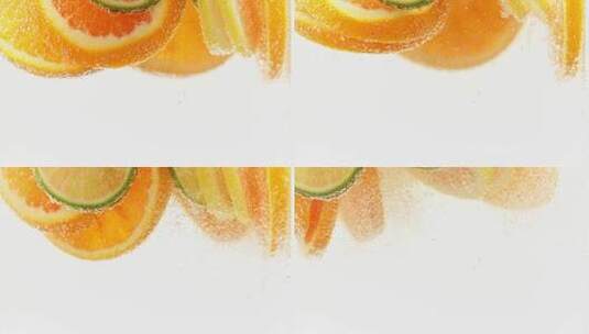 水果 橙子 柠檬 柚子 微距高清在线视频素材下载