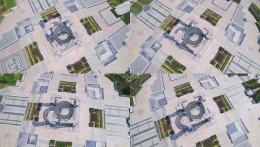 枣庄市奚仲广场-4k航拍高清在线视频素材下载