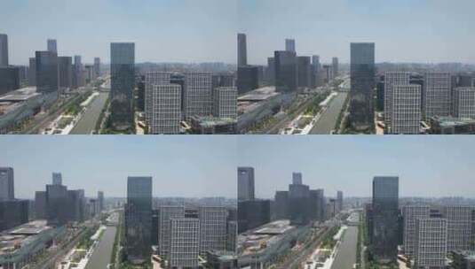 宁波高新区无人机航拍原始素材高楼金融硅谷高清在线视频素材下载