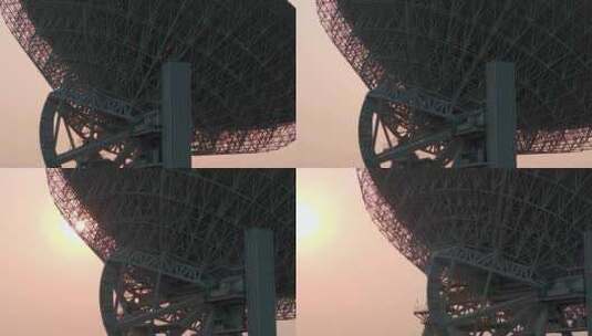 逆光下的射电望远镜高清在线视频素材下载