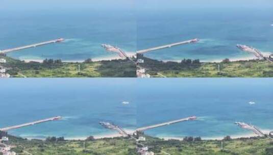 涠洲岛西角码头航拍高清在线视频素材下载