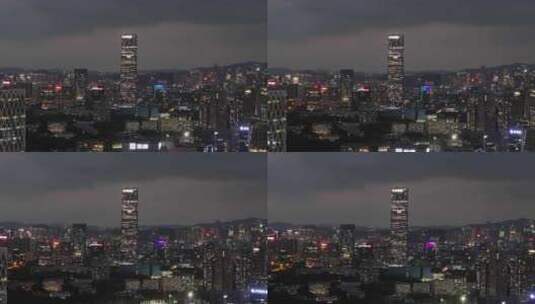 南山区汉京大厦夜景航拍高清在线视频素材下载