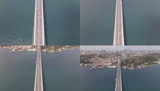 交通繁忙的跨海大桥高清在线视频素材下载