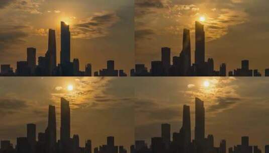 广州市城市风光延时摄影视频高清在线视频素材下载